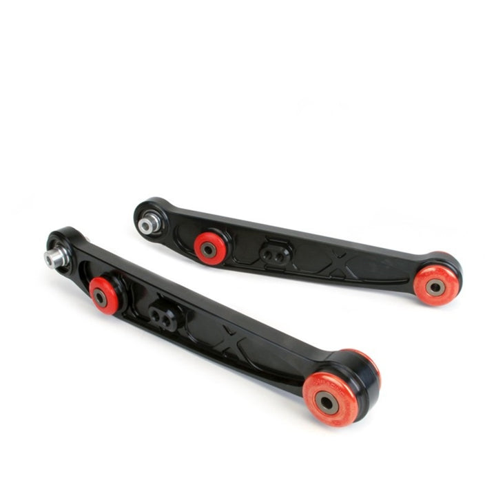 Skunk2 Honda/Acura EG/DC Alpha Series Rear Lower Control Arm Set - Black - Bull Strap