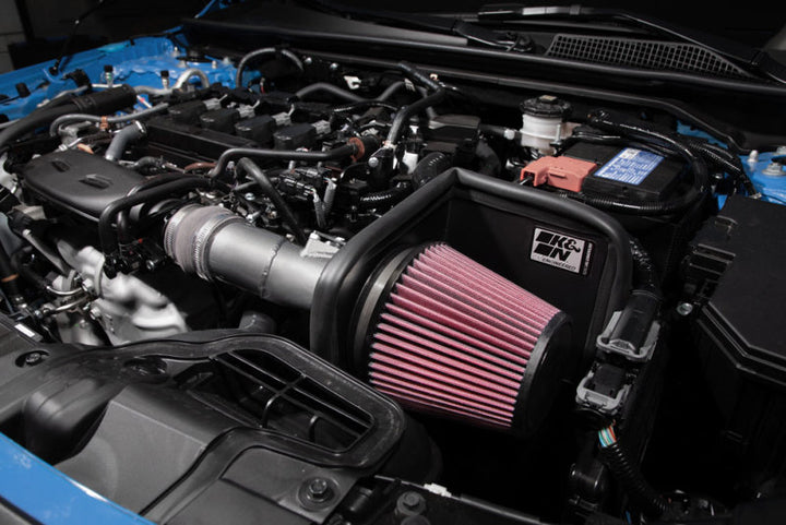 K&N 2022 Honda Civic 1.5L Turbo L4 Silver Typhoon Intake - Bull Strap