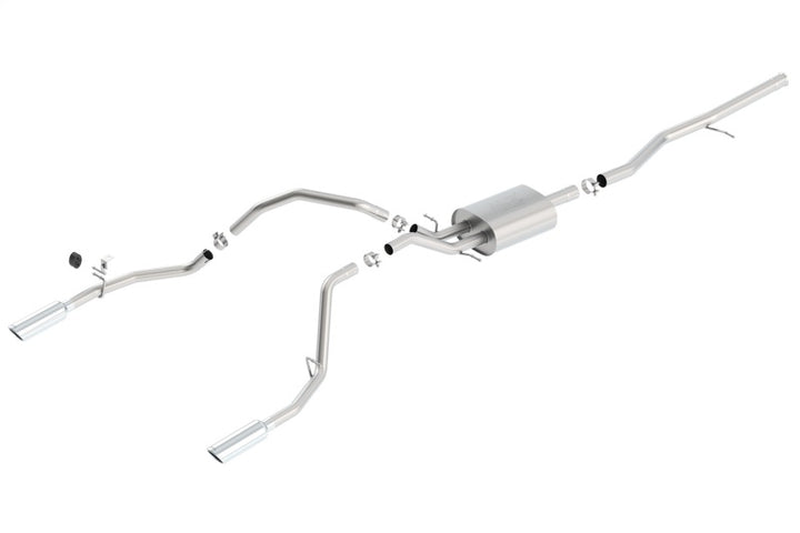 Borla 14 Silv/Sierra 1500 5.3L AT/MT Crew Cab STD Bed ATAK Cat-Back Exhaust - Bull Strap