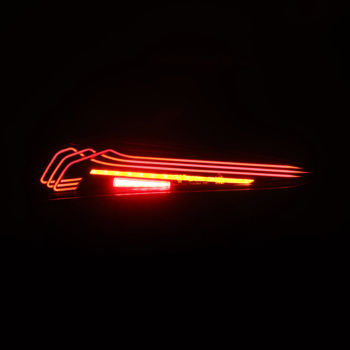 AlphaRex 20-24 Toyota Supra LUXX-Series Laser Style LED Tail Lights Black-Red - Bull Strap