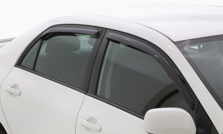 AVS 14-18 Hyundai Genesis Ventvisor In-Channel Front & Rear Window Deflectors 4pc - Smoke - Bull Strap