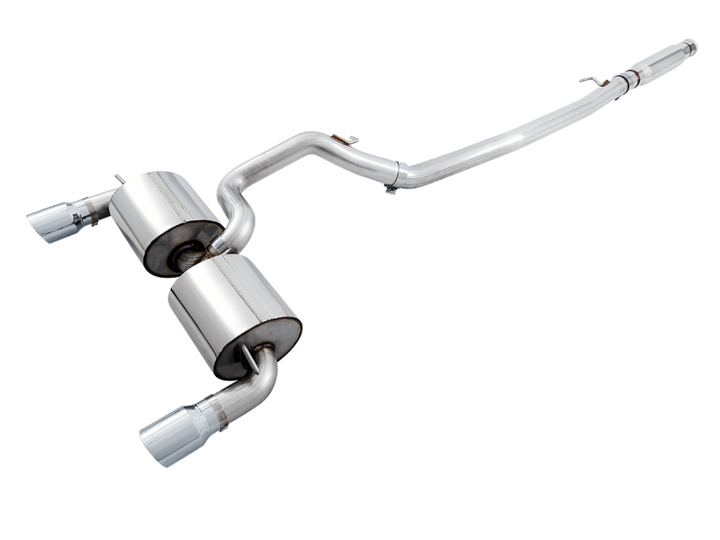 AWE Tuning Ford Focus RS Touring Edition Cat-back Exhaust - Resonated - Diamond Black Tips - Bull Strap