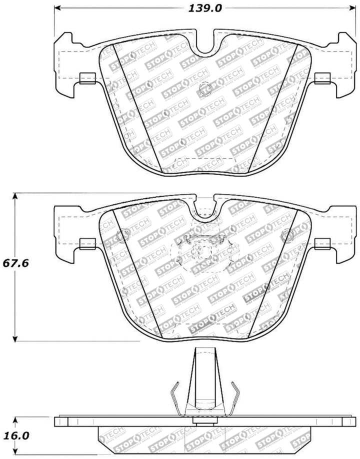 StopTech Performance 06-09 BMW M5 E60 / 07-09 M6 E63/E63 Rear Brake Pads - Bull Strap
