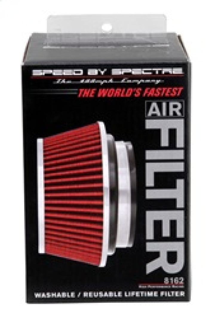 Spectre Adjustable Conical Air Filter 2-1/2in. Tall (Fits 3in. / 3-1/2in. / 4in. Tubes) - Red - Bull Strap