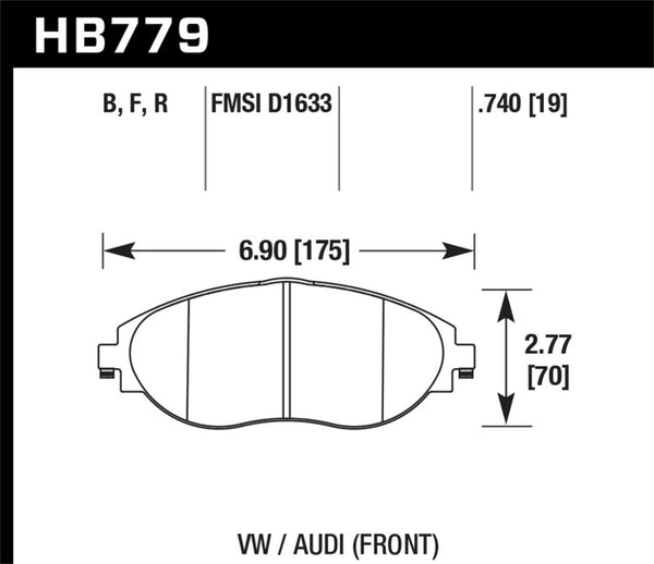 Hawk 13-17 Volkswagen CC HP+ Front Brake Pads - Bull Strap