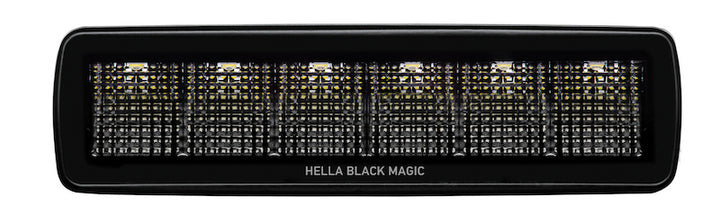 Hella Universal Black Magic 6 L.E.D. Mini Light Bar - Flood Beam - Bull Strap