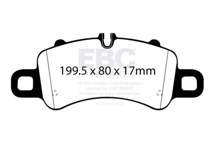 EBC 17-18 Porsche 718 Boxster 2.5L Redstuff Front Brake Pads - Bull Strap