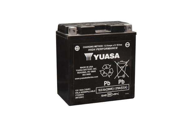 Yuasa YTX20CH Maintenance Free AGM 12-Volt Battery - Bull Strap