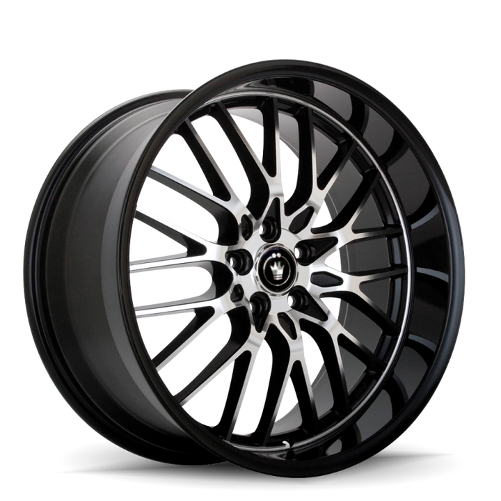 Konig Lace 16x7 10x100/114.3 ET40 Black/Machine Spoke - Bull Strap