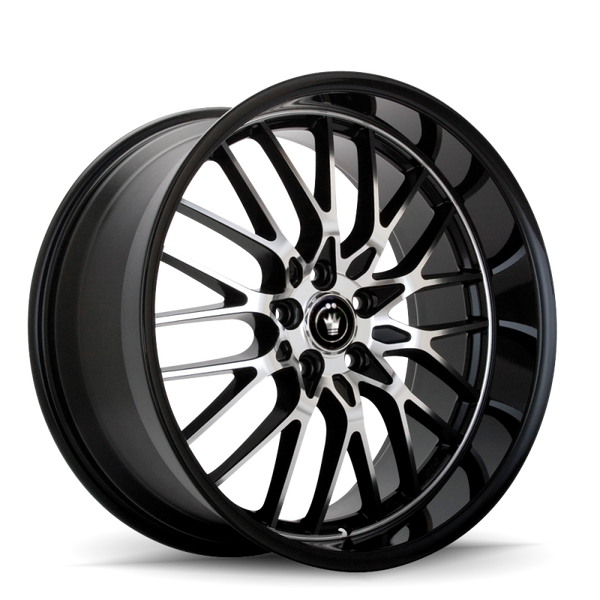 Konig Lace 17x7 10x100/114.3 ET40 Black/Machine Spoke - Bull Strap