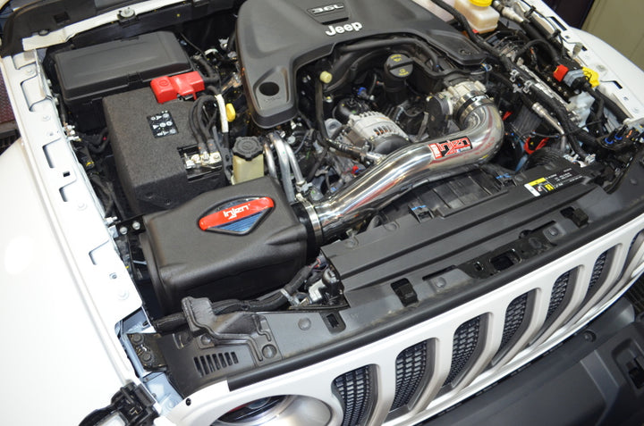 Injen 2018+ Jeep Wrangler JL V6-3.6L Polished Power-Flow Air Intake System - Bull Strap