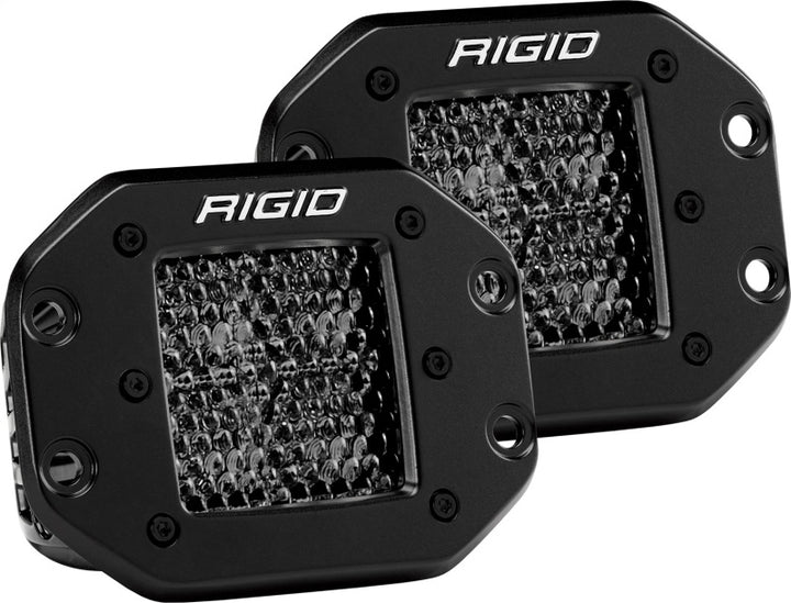 Rigid Industries D Series PRO Midnight Edition - Spot - Diffused - Pair - Bull Strap
