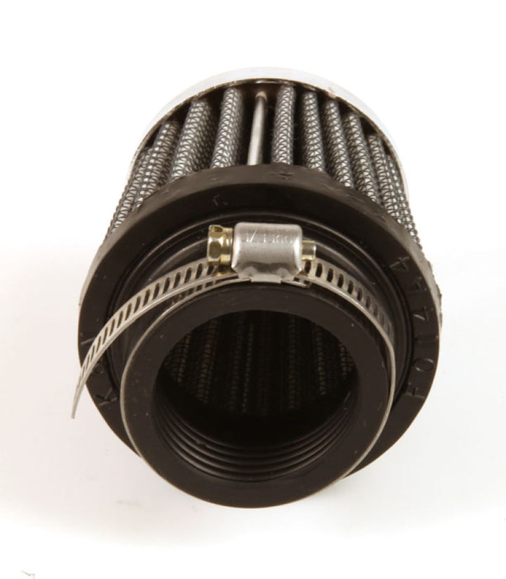 K&N Universal Chrome Filter 1 3/8 inch FLG / 2 1/2 inch Base / 2 inch Top / 2 1/4 inch Height - Bull Strap