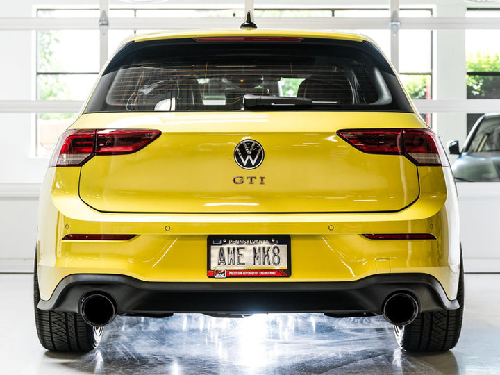AWE 2022 VW GTI MK8  Track Edition Exhaust - Diamond Black Tips - Bull Strap