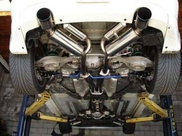 HKS 03-07 G35 Dual Hi-Power Ti Tip Catback Exhaust (SUS304 NO COATING) - Bull Strap