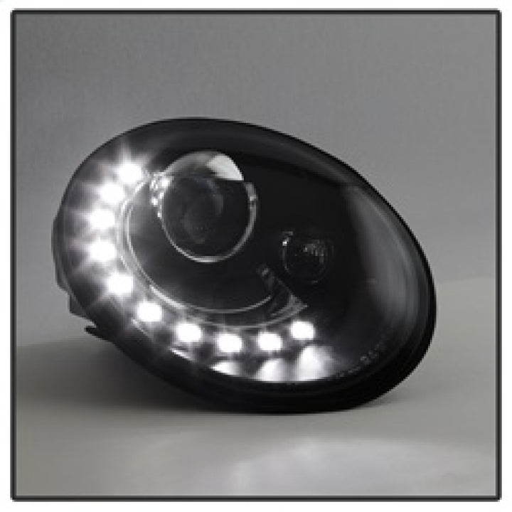 Spyder Volkswagen Beetle 06-10 Projector Headlights DRL LED Black PRO-YD-VB06-DRL-BK - Bull Strap