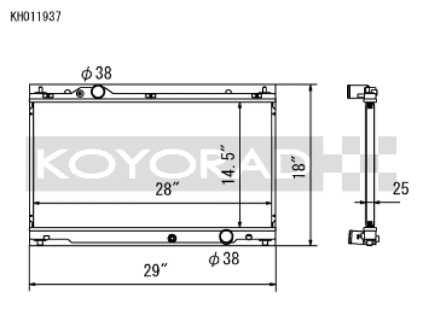 Koyo 06-13 Lexus IS250/IS350 2.5L/3.5L (6MT/AT) Radiator - Bull Strap