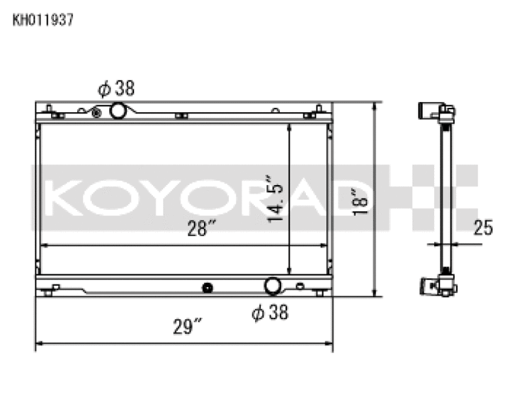 Koyo 06-13 Lexus IS250/IS350 2.5L/3.5L (6MT/AT) Radiator - Bull Strap