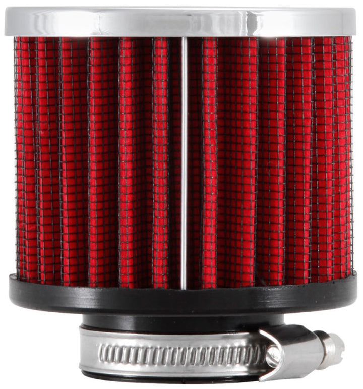 K&N 1.375 inch ID 3 inch OD 2.5 inch H Clamp On Crankcase Vent Filter - Bull Strap