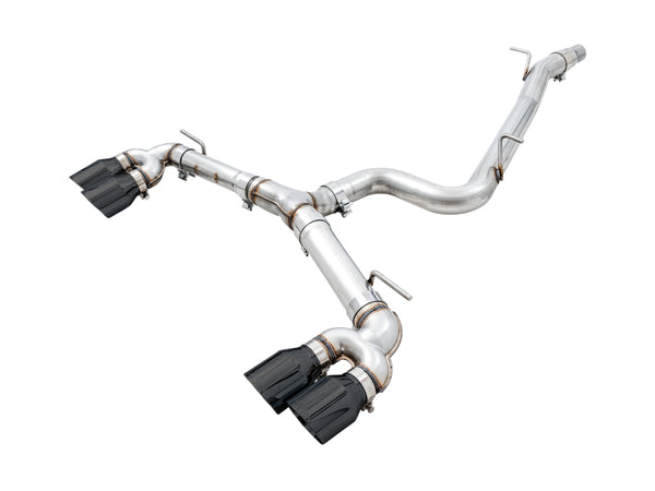 AWE Tuning 15-17 Volkswagen Golf R MK7 Track Edition Exhaust - Diamond Black Tips (102mm) - Bull Strap