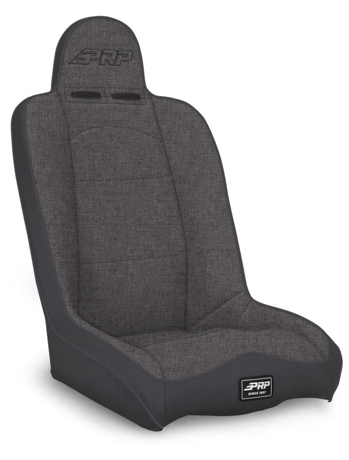 PRP Daily Driver High Back Suspension Seat (Two Neck Slots) - All Grey - Bull Strap