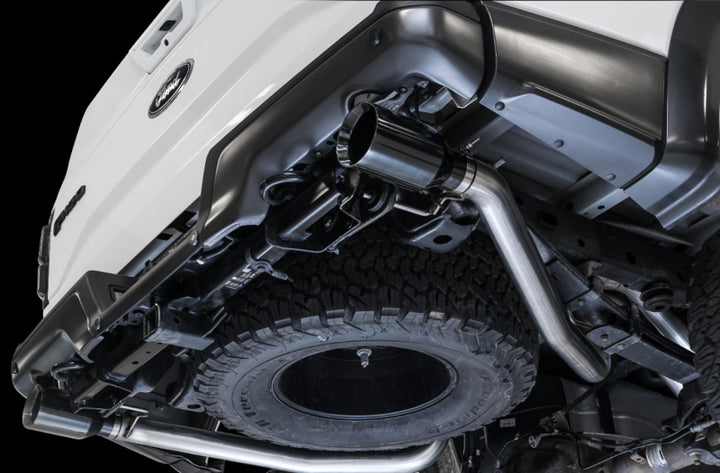 AWE Tuning 2017+ Ford Raptor 0 FG Performance Exhaust System - w/ Diamond Black Tips - Bull Strap