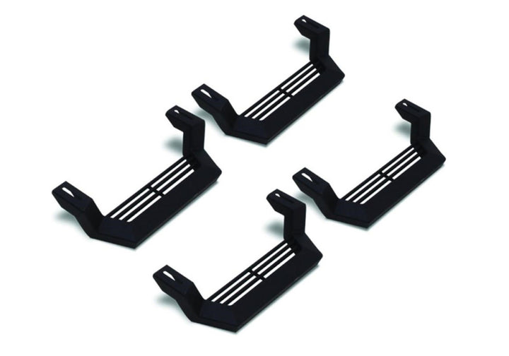 Rampage 1999-2019 Jeep Rock Rail Short Step Universal 4 Piece Set - Black - Bull Strap