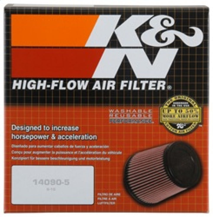 K&N Universal Rubber Filter 5in Flange ID x 6.5in Base OD x 4.5in Top OD x 4.125in Height - Bull Strap