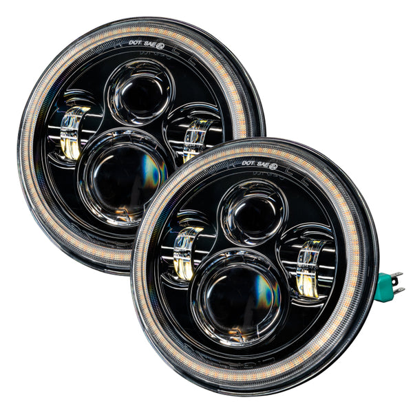 Oracle 07-18 Jeep Wrangler JK Switchback LED Halo Headlights - Amber/White - Switchback - Bull Strap