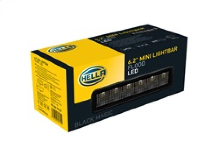 Hella Universal Black Magic 6 L.E.D. Mini Light Bar - Flood Beam - Bull Strap