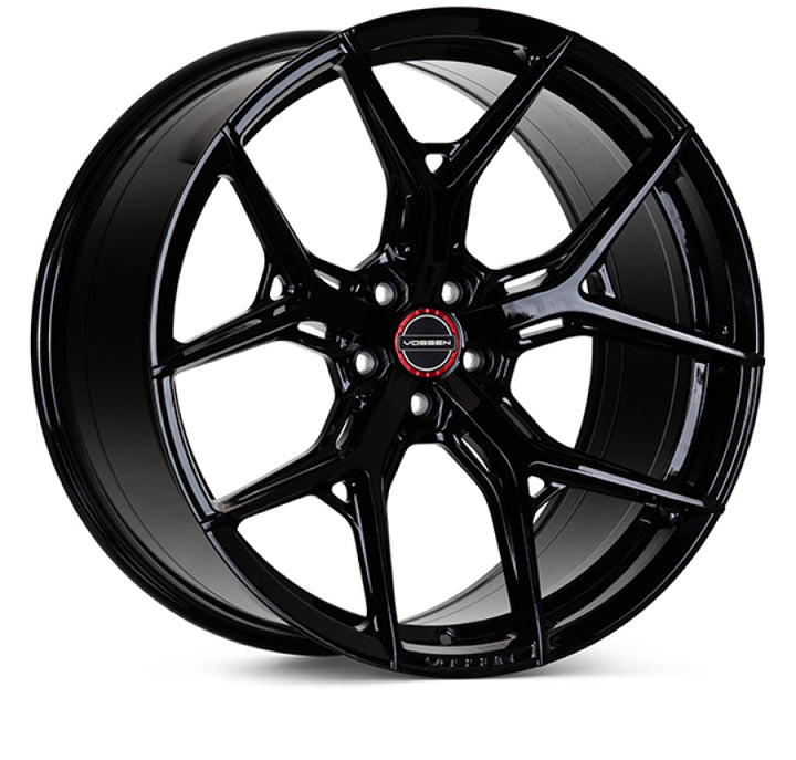 Vossen HF-5 19x8.5 / 5x120 / ET30 / Flat Face / 72.56 - Gloss Black Wheel - Bull Strap