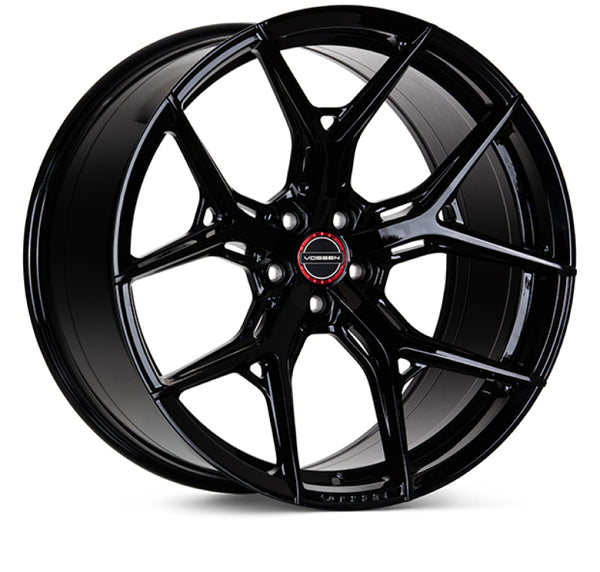 Vossen HF-5 21x12 / 5x120 / ET52 / Deep Face / 72.56 - Gloss Black Wheel - Bull Strap