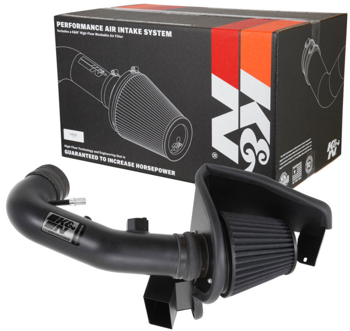 K&N 11-14 Ford Mustang GT 5.0L V8 Black Performance Intake Kit - Bull Strap