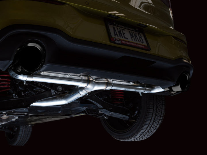 AWE 2022 VW GTI MK8  Track Edition Exhaust - Diamond Black Tips - Bull Strap
