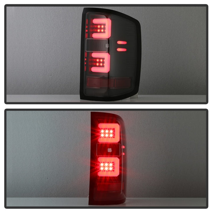 Spyder Chevy 1500 14-16 Light Bar LED Tail Lights All Blk ALT-YD-CS14-LBLED-BKV2 - Bull Strap