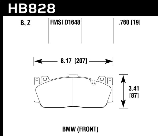 Hawk 12-17 BMW M6 / 14-17 BMW M6 Gran Coupe / 13-16 BMW M5 HPS 5.0 Front Brake Pads - Bull Strap