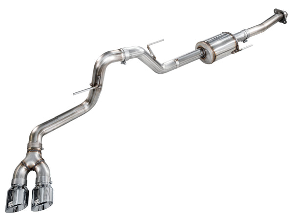 AWE 21-25 Ford F150 (14th Gen Reg Cab) Cat-Back Exhaust - 4.5in Dual Side Exit Chrome Tips - Bull Strap
