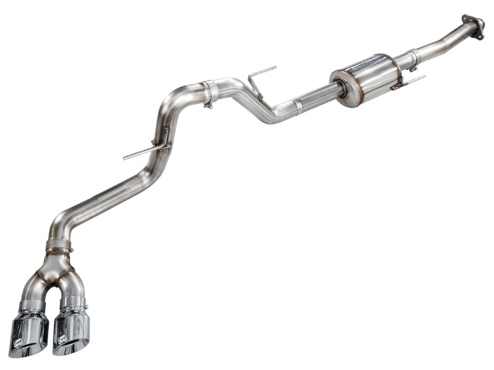 AWE 21-25 Ford F150 (14th Gen Reg Cab) Cat-Back Exhaust - 4.5in Dual Side Exit Chrome Tips - Bull Strap