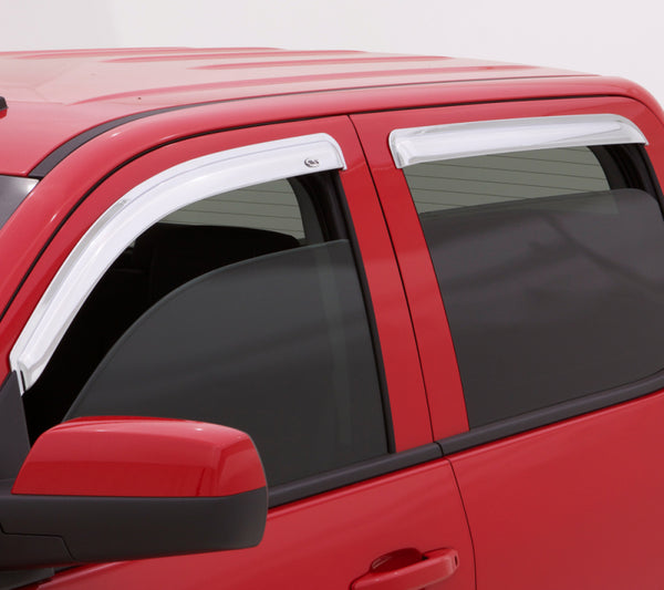 AVS 10-17 Chevy Equinox Ventvisor Outside Mount Front & Rear Window Deflectors 4pc - Chrome - Bull Strap