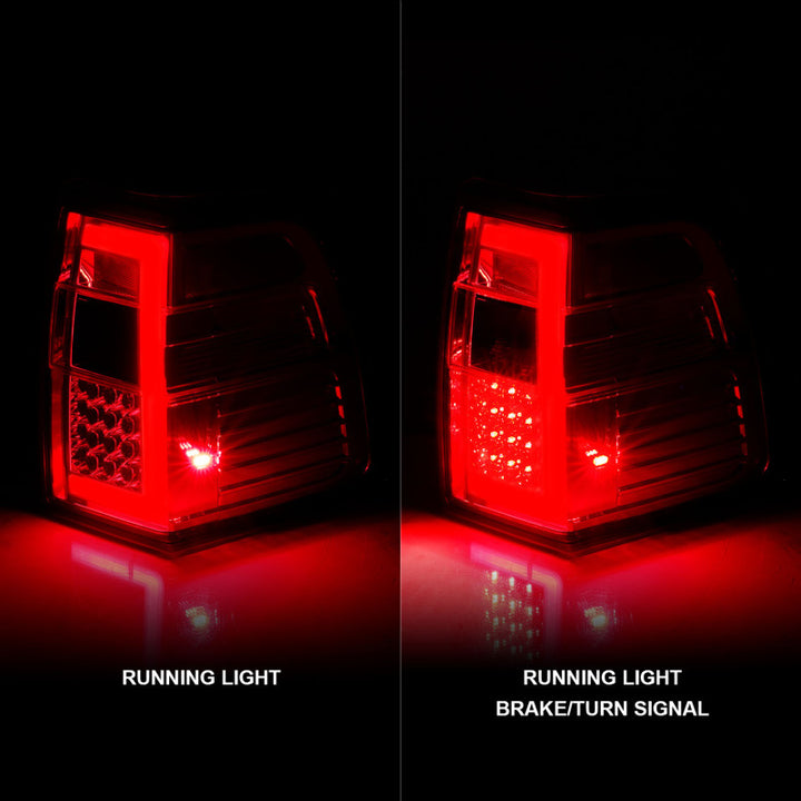 ANZO 07-17 For Expedition LED Taillights w/ Light Bar Chrome Housing Red/Clear Lens - Bull Strap