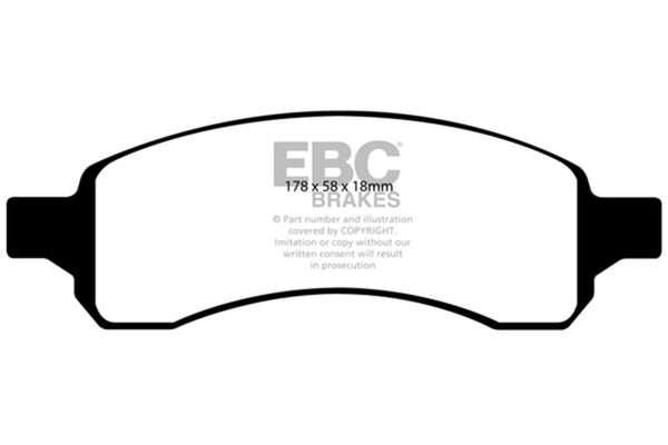 EBC 07+ Buick Enclave 3.6 Yellowstuff Front Brake Pads - Bull Strap