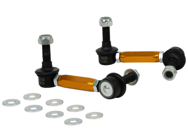 Whiteline Universal Sway Bar Link Assembly Heavy Duty Adjustable Steel Ball 115mm Size - Bull Strap