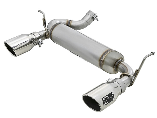 aFe Rebel Series 2.5in 409 SS Axle-Back Exhaust w/Polished Tips 07+ Jeep Wrangler (JK) V6 3.6L/3.8L - Bull Strap