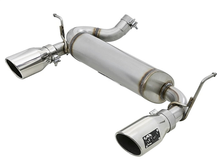 aFe Rebel Series 2.5in 409 SS Axle-Back Exhaust w/Polished Tips 07+ Jeep Wrangler (JK) V6 3.6L/3.8L - Bull Strap