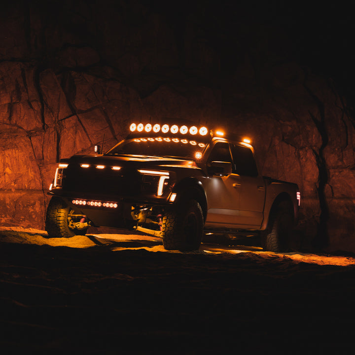 KC HiLiTES Platform One Profile 10in. SideCast Flush Mount Lights (Does Not Include Rack) - Bull Strap