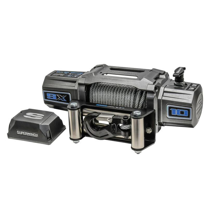 Superwinch 10000 LBS 12V DC 3/8in x 85ft Wire Rope SX 10000 Winch - Bull Strap