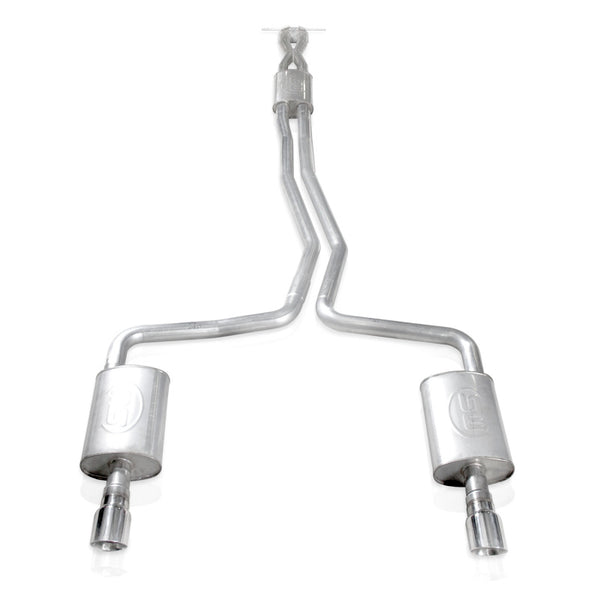 Stainless Works 2010-18 Ford Taurus SHO V6 2-1/2in Catback Chambered Mufflers X-Pipe - Bull Strap