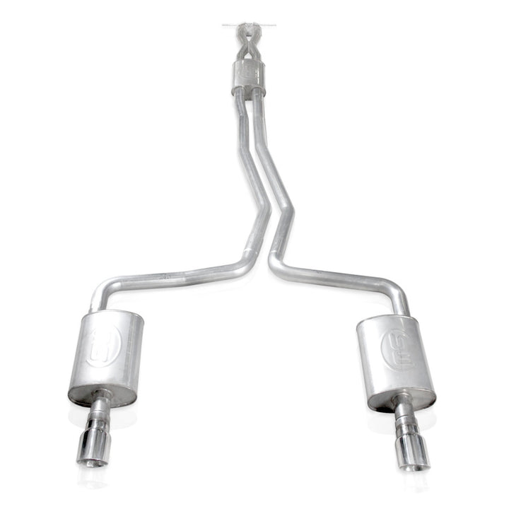 Stainless Works 2010-18 Ford Taurus SHO V6 2-1/2in Catback Chambered Mufflers X-Pipe - Bull Strap