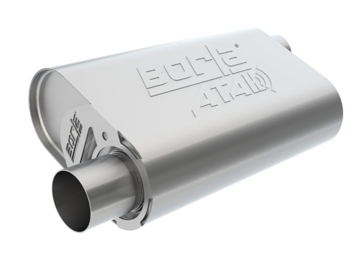 Borla CrateMuffler LS3 ATAK 2.5in Offset/Offset 14inx4.35inx9in Muffler - Bull Strap
