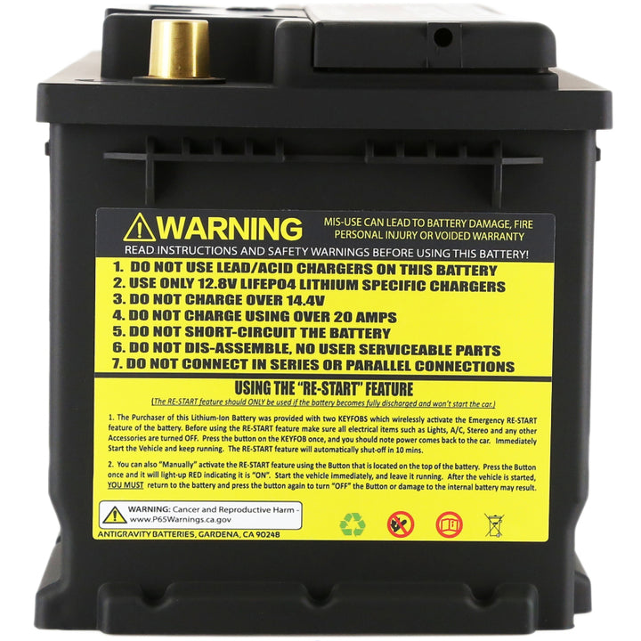 Antigravity H7/Group 94R Lithium Car Battery w/Re-Start - Bull Strap